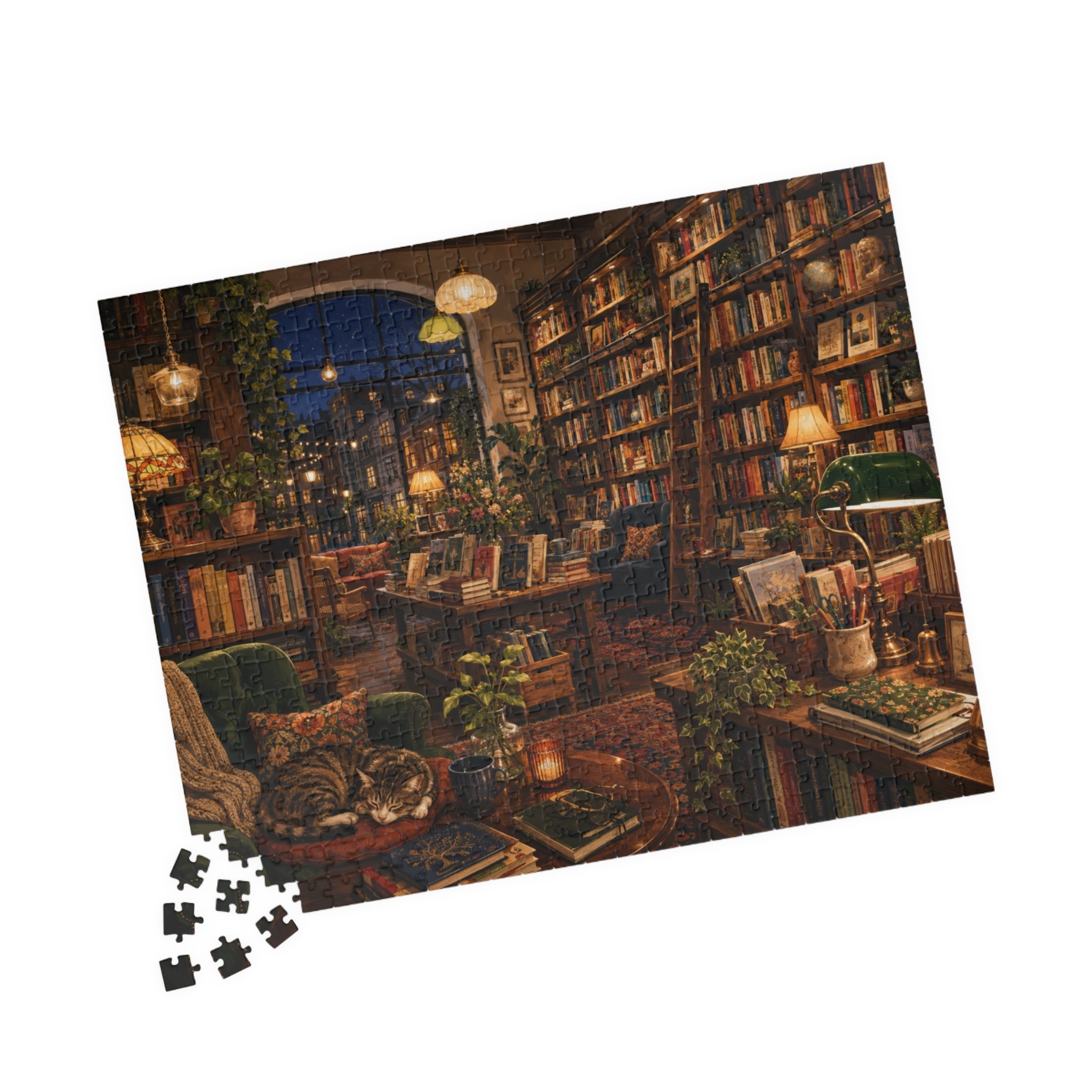 Bookshop After Hours Jigsaw Puzzle — 520 Pieces - Sondera Piece Club
