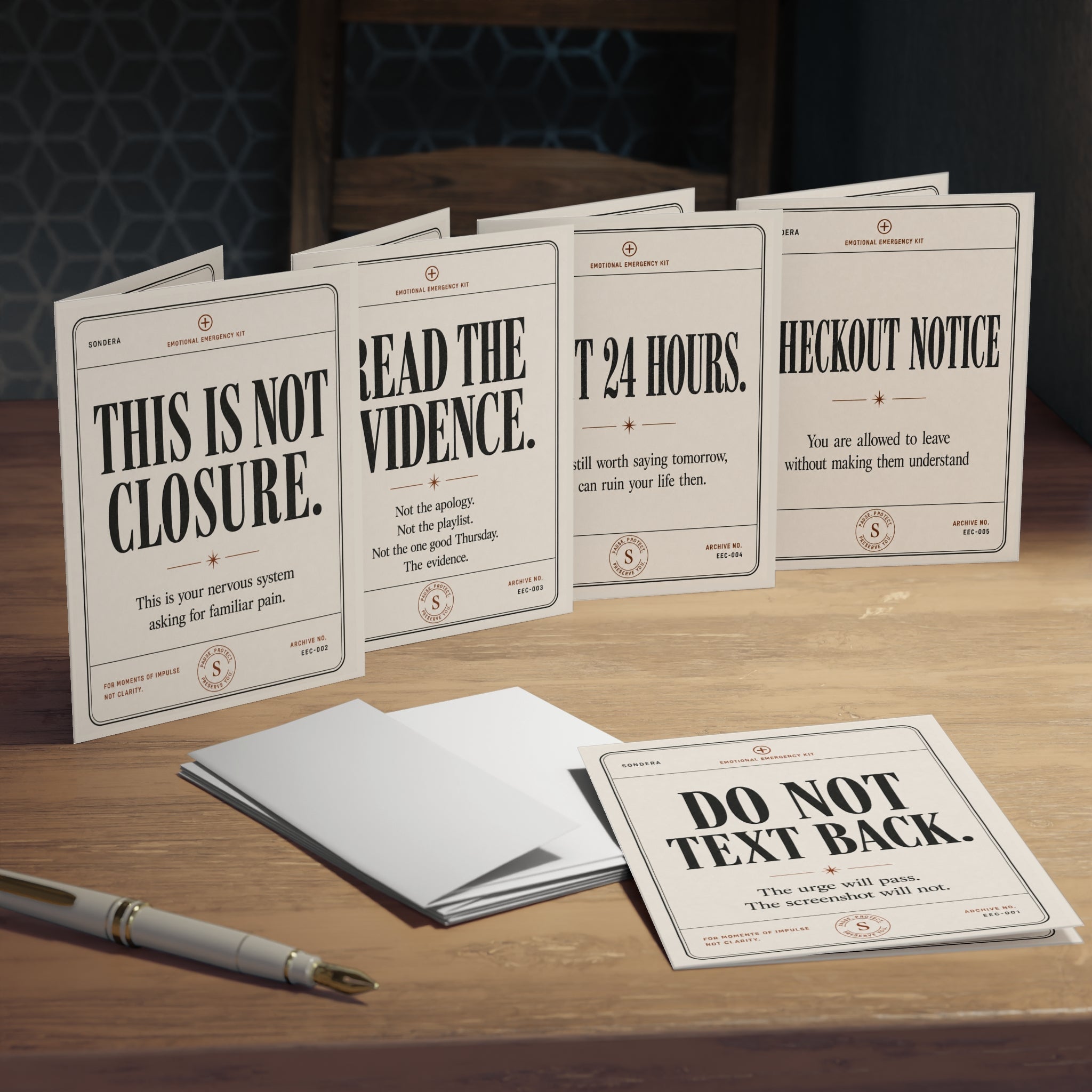 Do Not Text Back emergency card set by Sondera — no contact card set product image