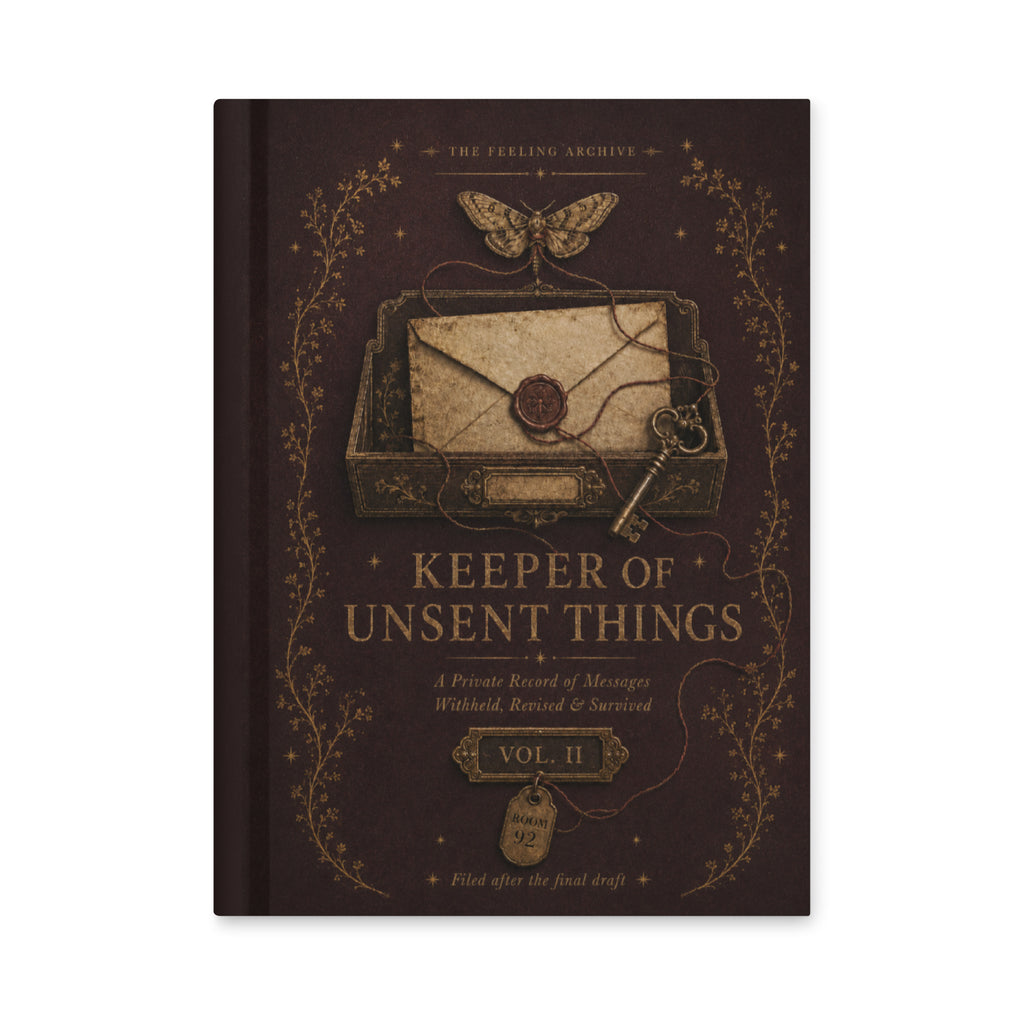 Front cover of The Feeling Archive Volume II Keeper of Unsent Things hardcover journal