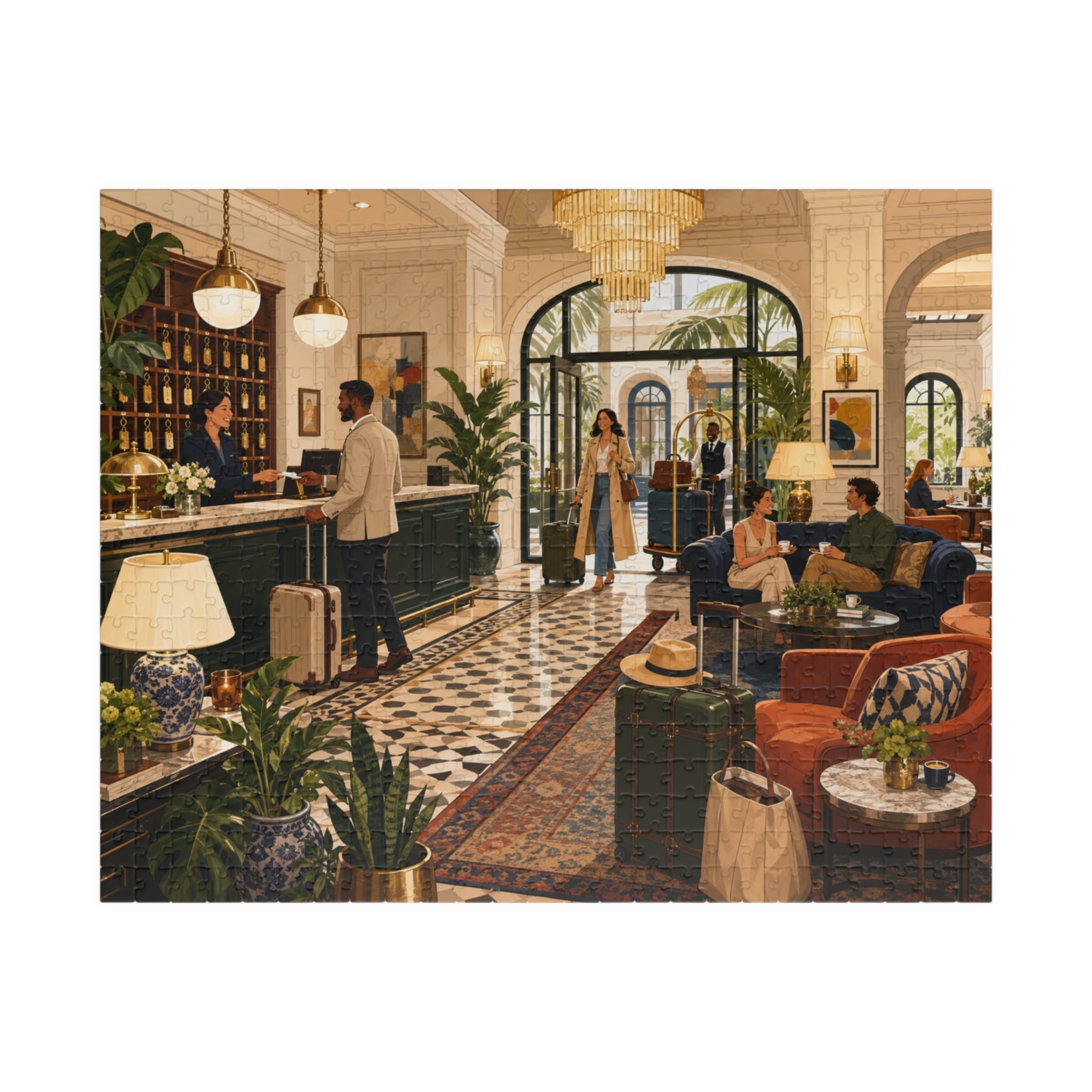 Late Checkout 520-piece jigsaw puzzle artwork by Sondera Piece Club