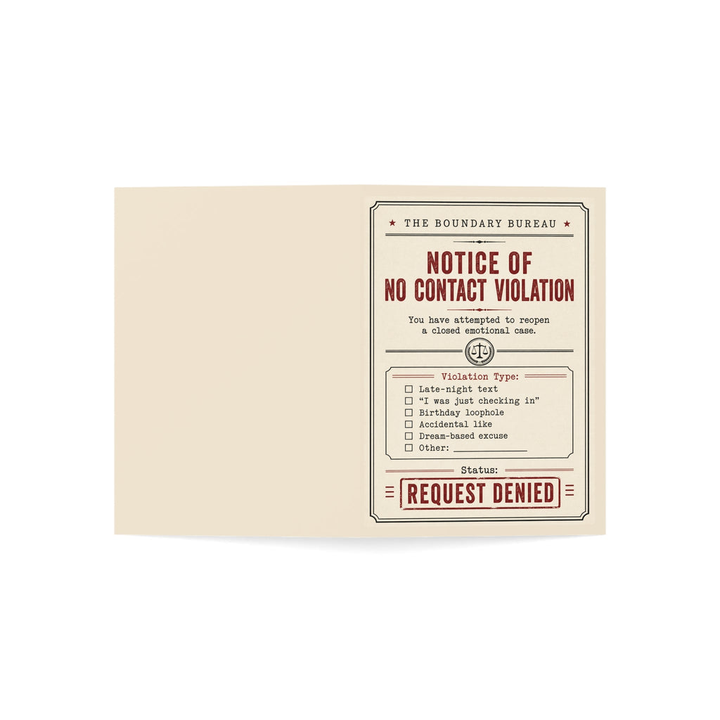 No Contact Violation notice card by Sondera — 5x7 no contact gift card with envelope