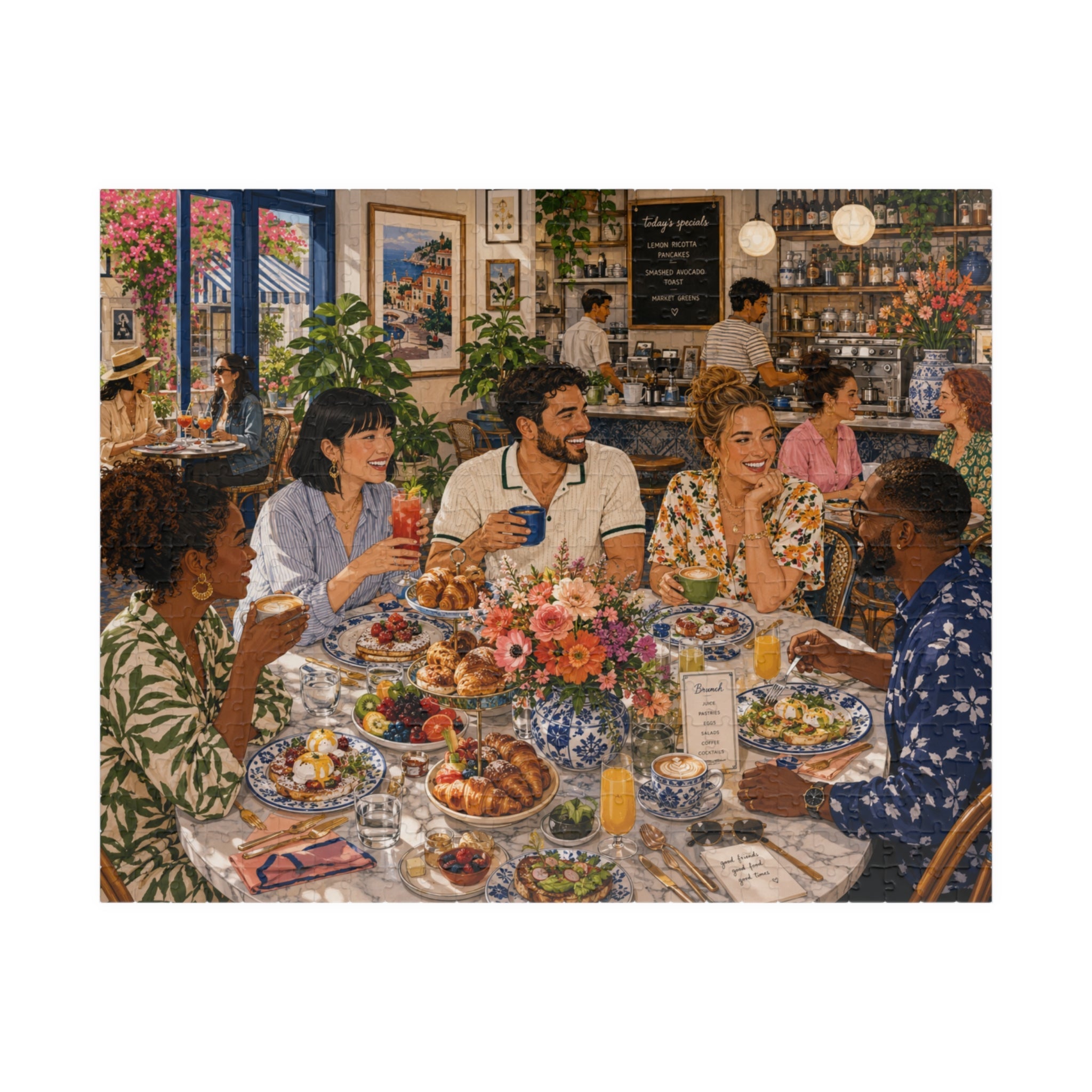Sunday Brunch 520-piece jigsaw puzzle artwork by Sondera Piece Club