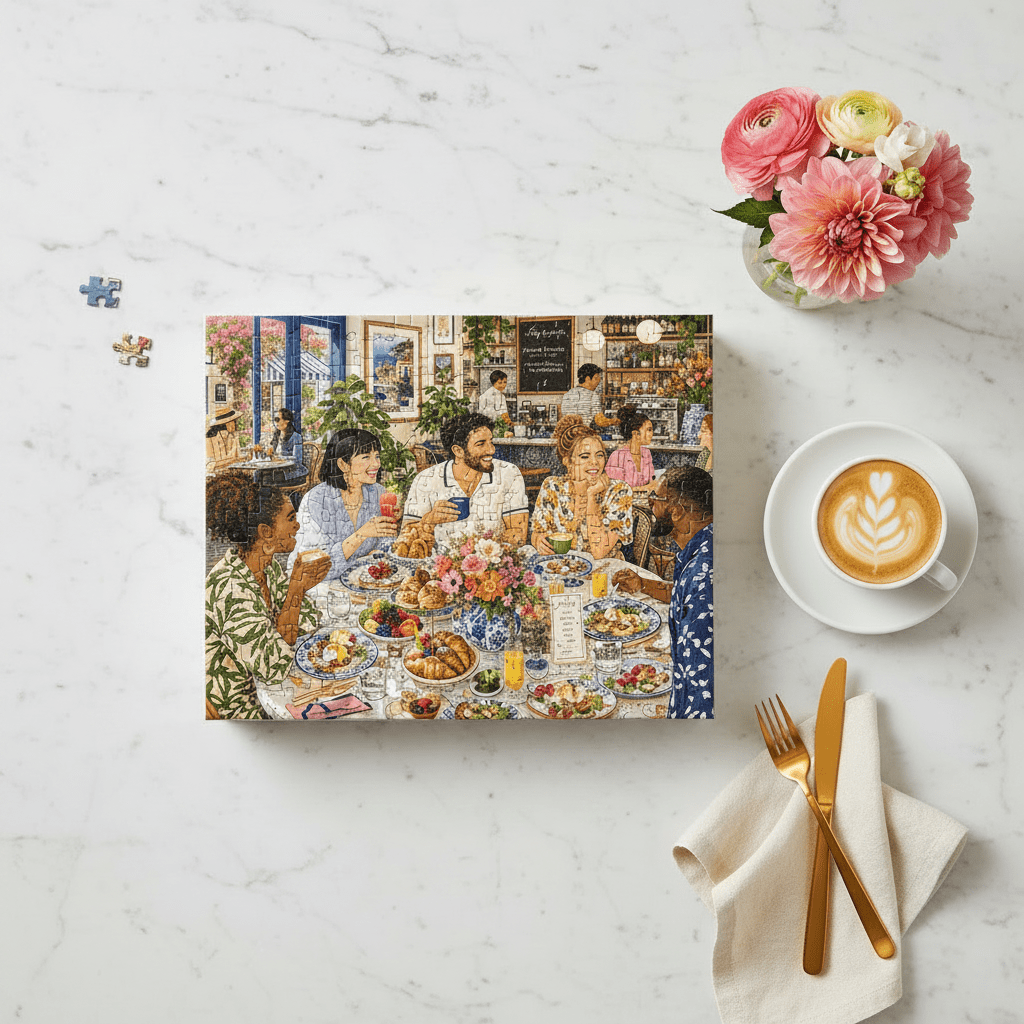 Sunday Brunch Puzzle Flat Lay No Text