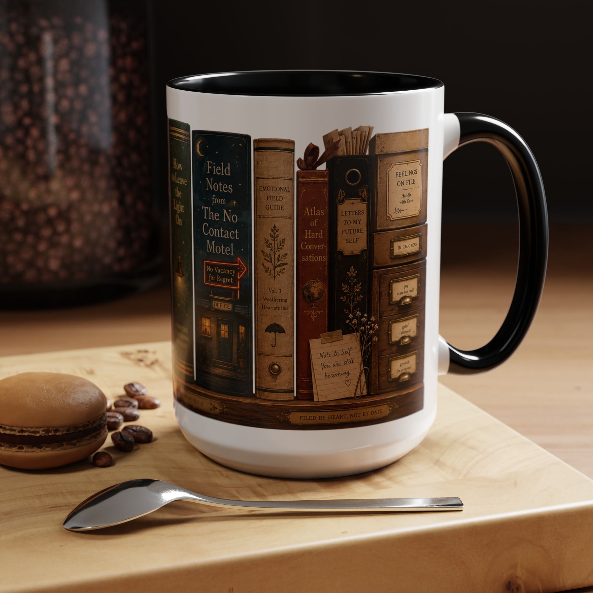 The Feeling Archive Library ceramic mug gift for readers and writers