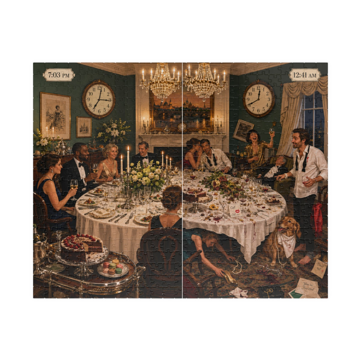 The Very Civilized Dinner Party: 7:03 PM / 12:41 AM – 520-Piece Puzzle
