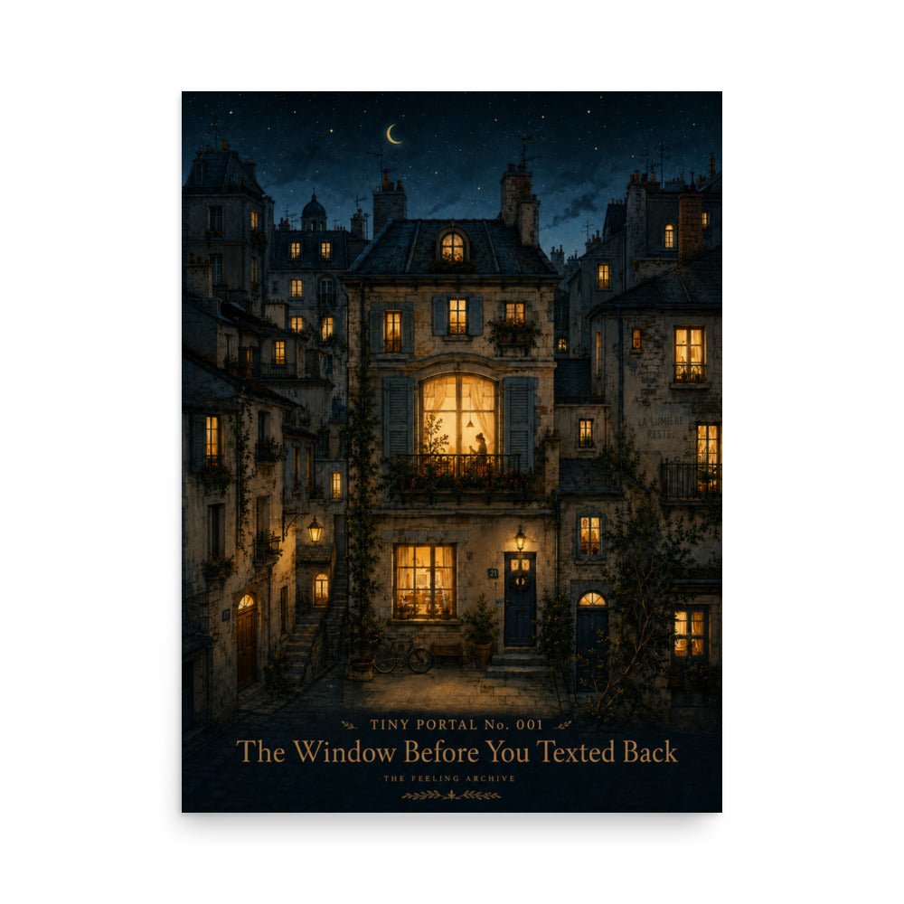 Tiny Portal No. 001 moonlit architectural art print in 18 x 24 inches